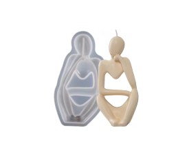 Molde silicona silueta mujer pensante